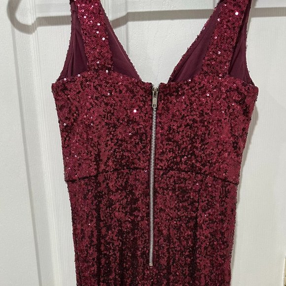 Red Sequin Prom Dress - Picture 3 of 4